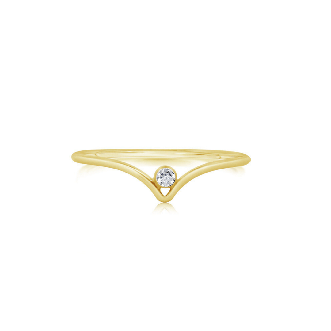 Shine Chevron Gold Ring - okonii