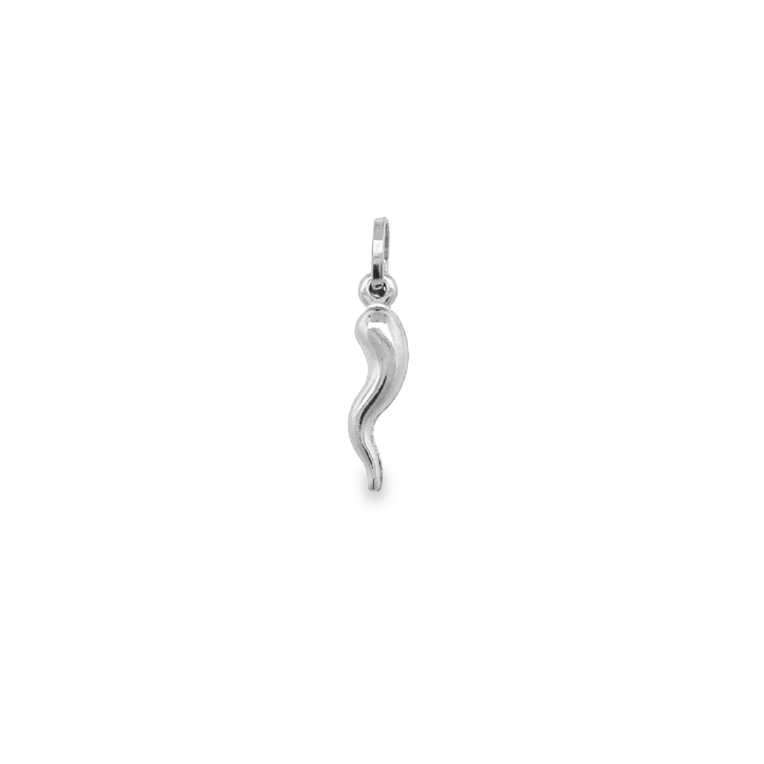 White Gold Lucky Corno Pendant - okonii