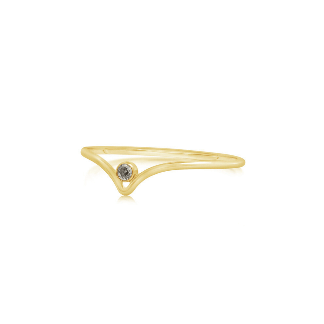 Shine Chevron Gold Ring - okonii