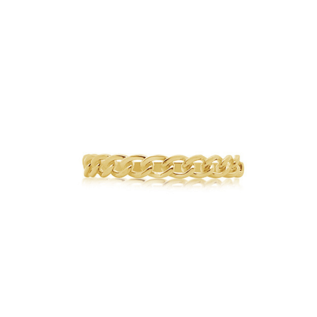 Yellow Gold Chain Ring - okonii