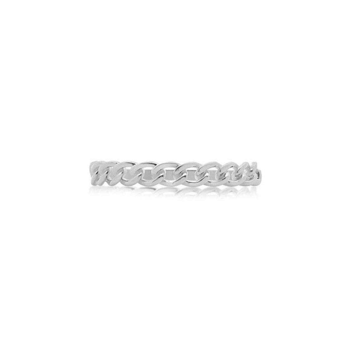 White Gold Chain Ring - okonii