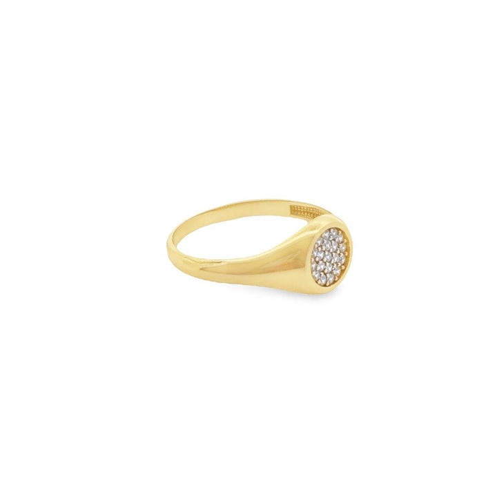 Gold Sparkle Signet Ring - okonii