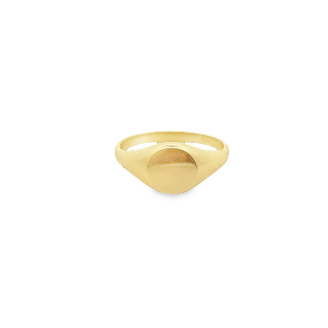 Gold Round Signet Ring - okonii