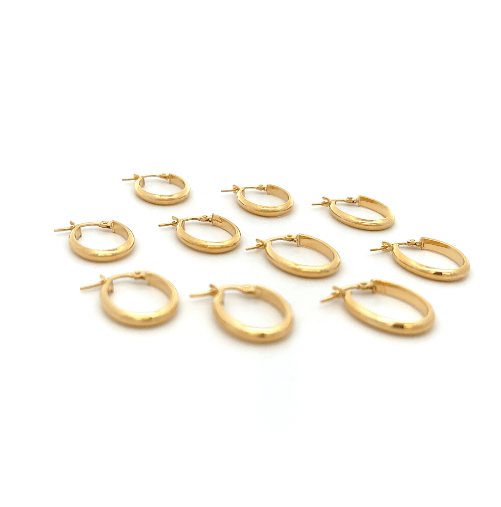 Gold Small Oval Hoop - okonii