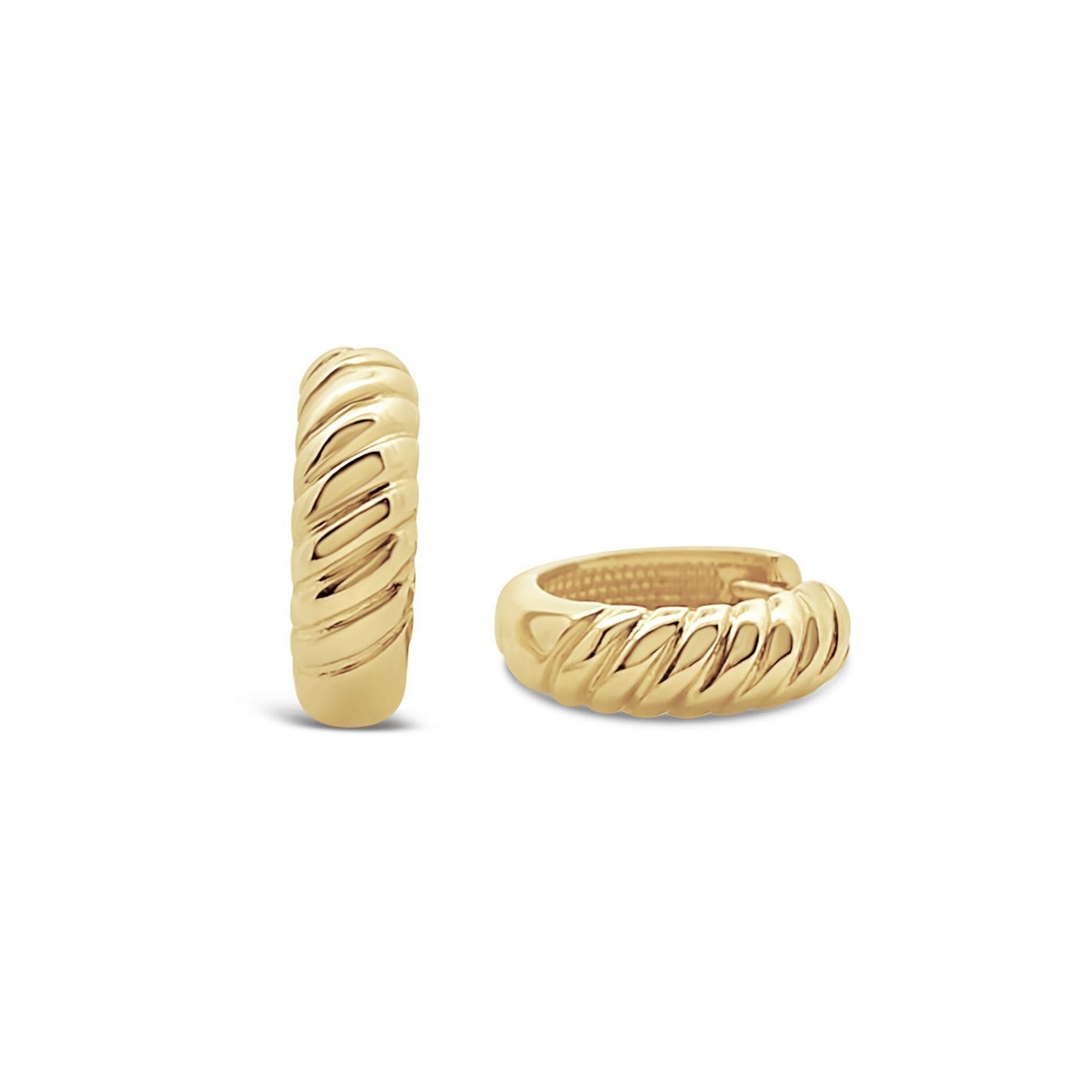 Gold Small Wave Huggie Earrings - okonii