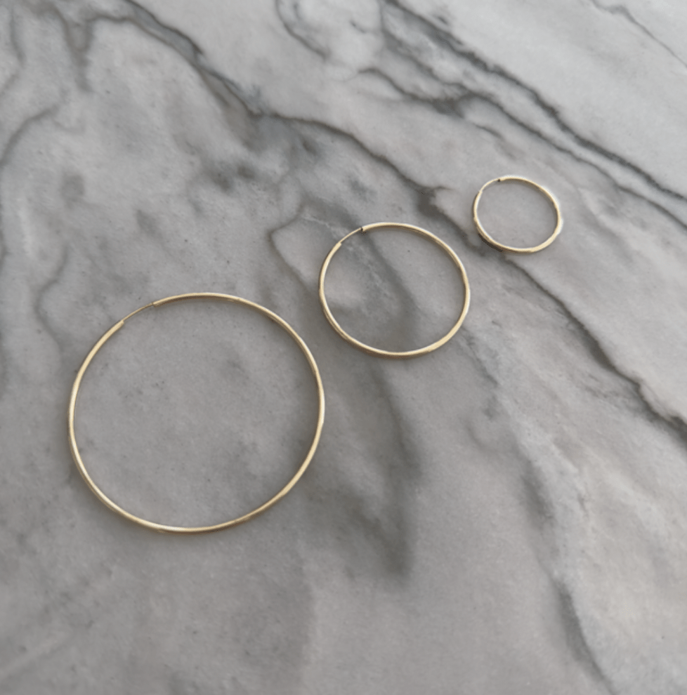 Medium Gold Endless Hoop Earrings - okonii