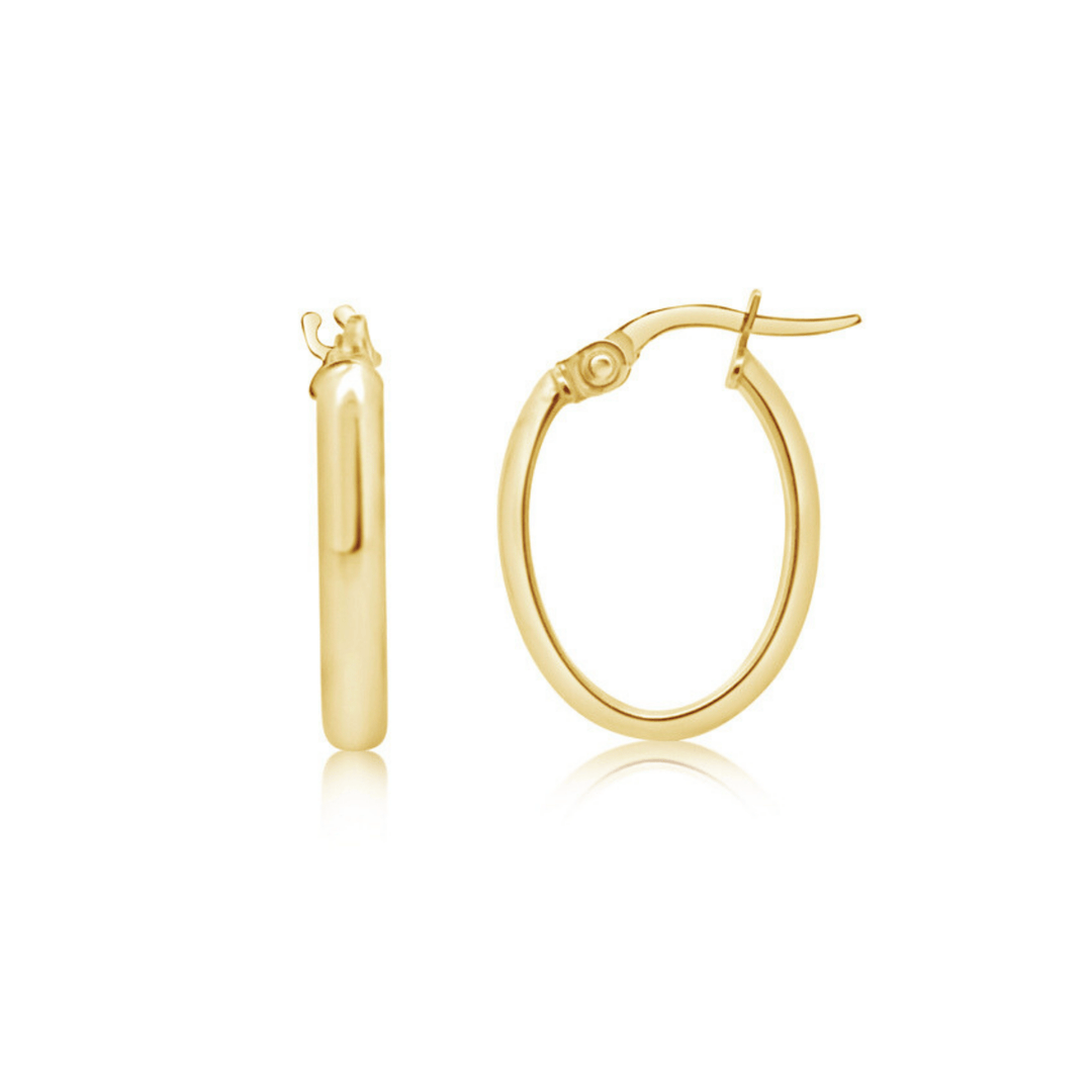 Gold Small Oval Hoop - okonii