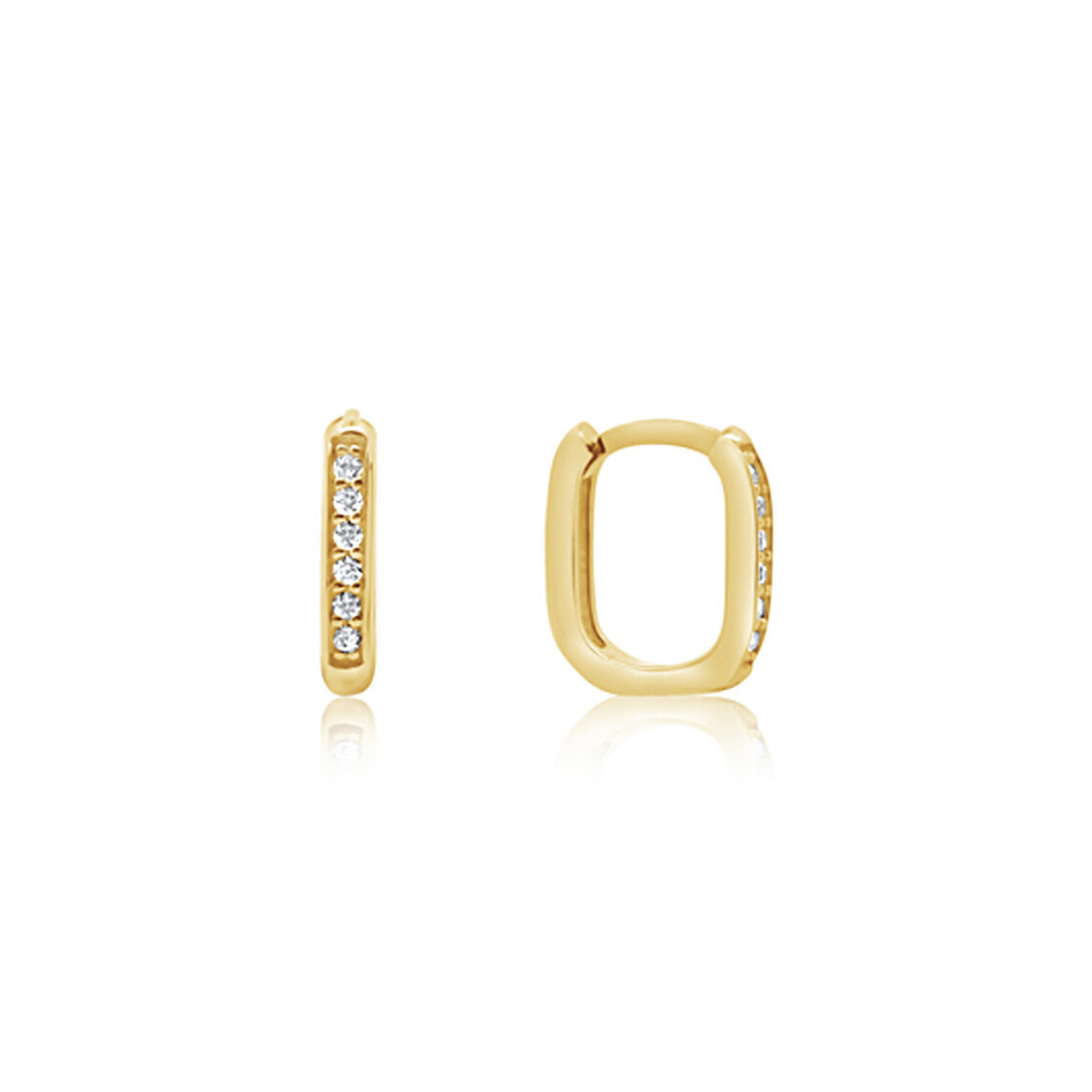 Gold Micro Rectangular Huggie - okonii