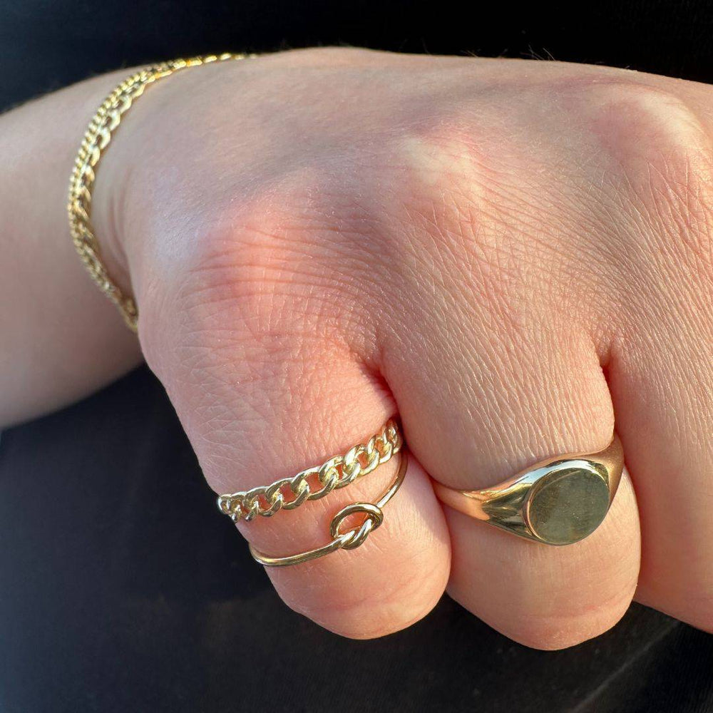 Yellow Gold Chain Ring - okonii