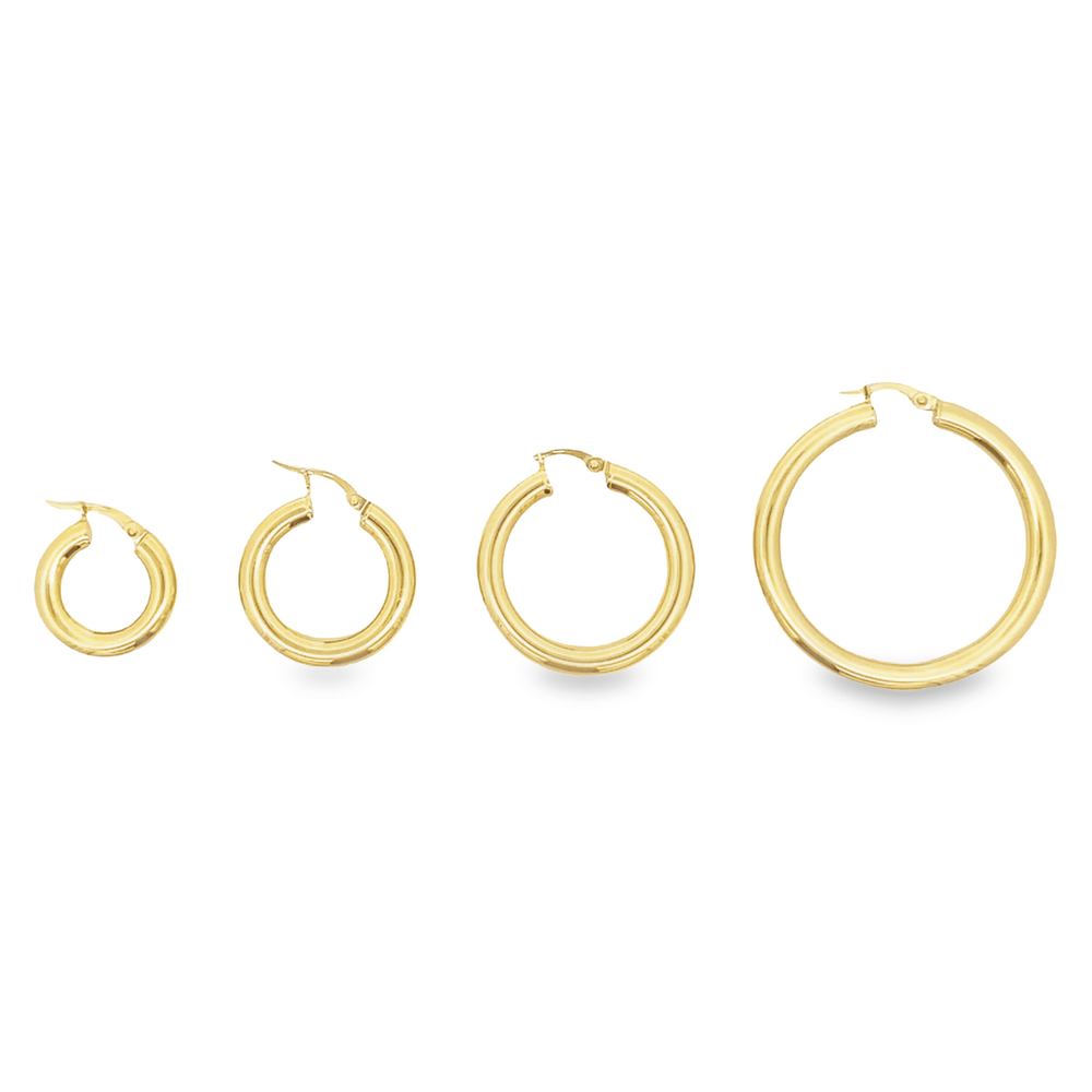 Small Gold Tube Hoop Earrings - okonii