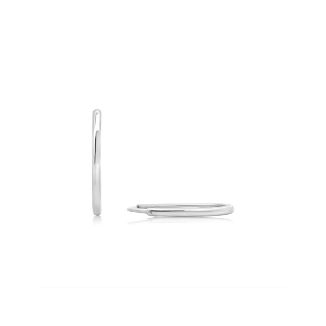 Sterling Silver Small Endless Hoop Earrings - okonii