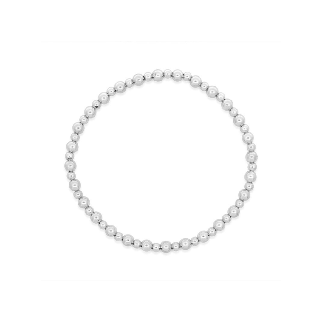 Silver Stretch Beaded Bracelet - okonii