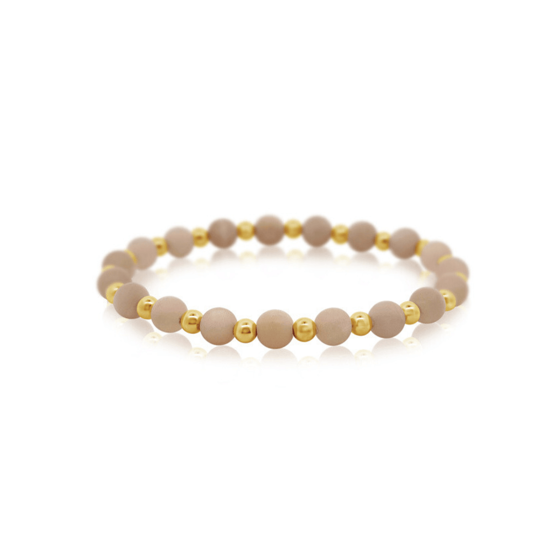 Blush Moonstone Stretch Bracelet - okonii