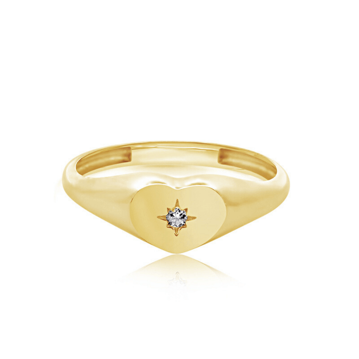 Gold Sunburst Heart Ring - okonii