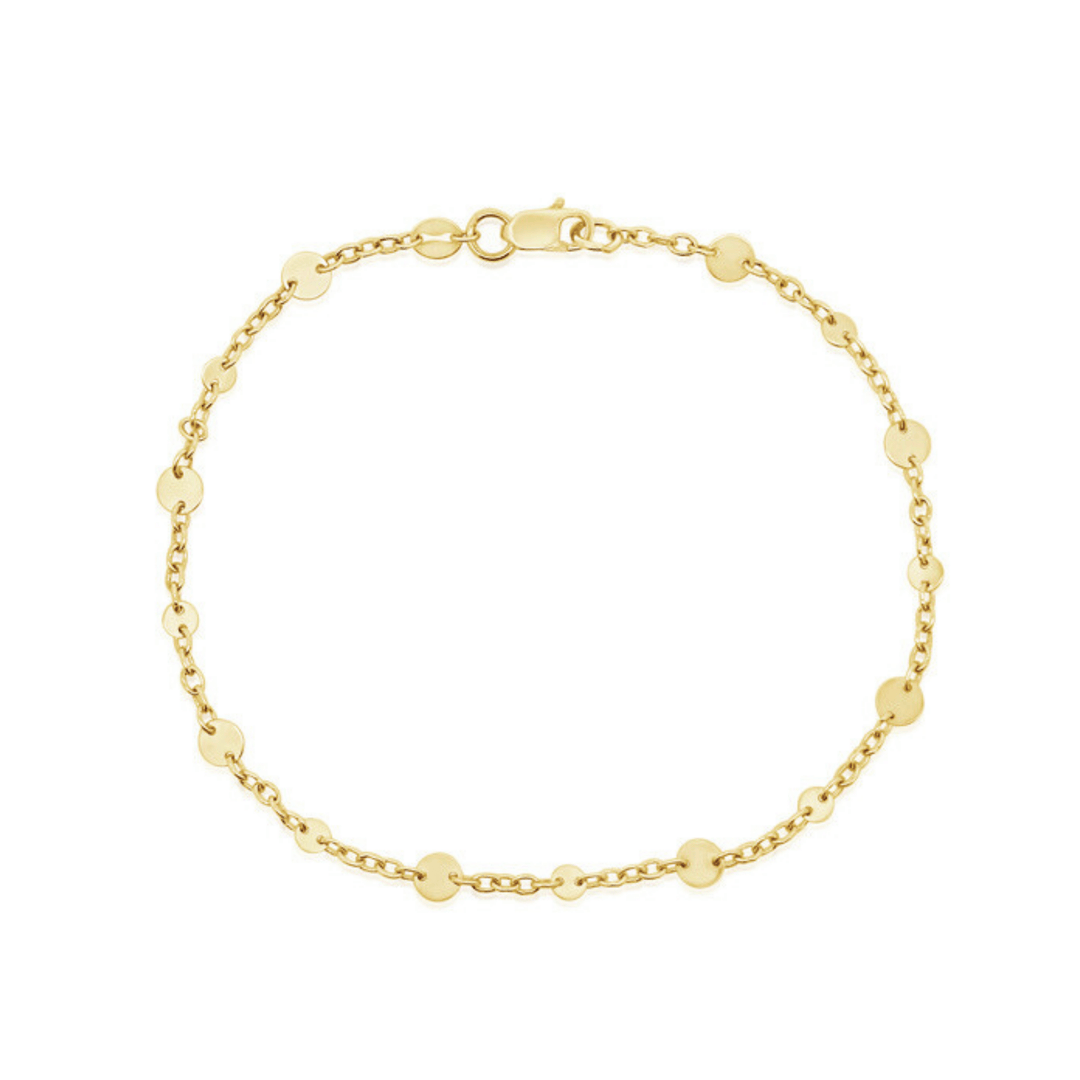 Gold Chain Disc Bracelet - okonii