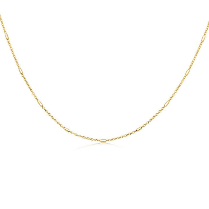 Gold Bar Chain Necklace - okonii