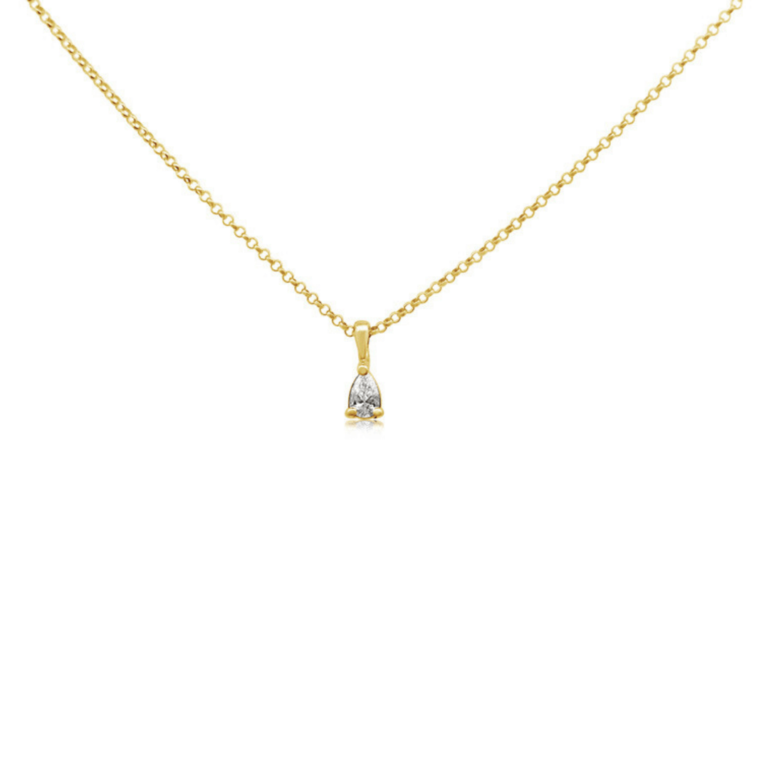 Lab Diamond Pear Necklace - okonii