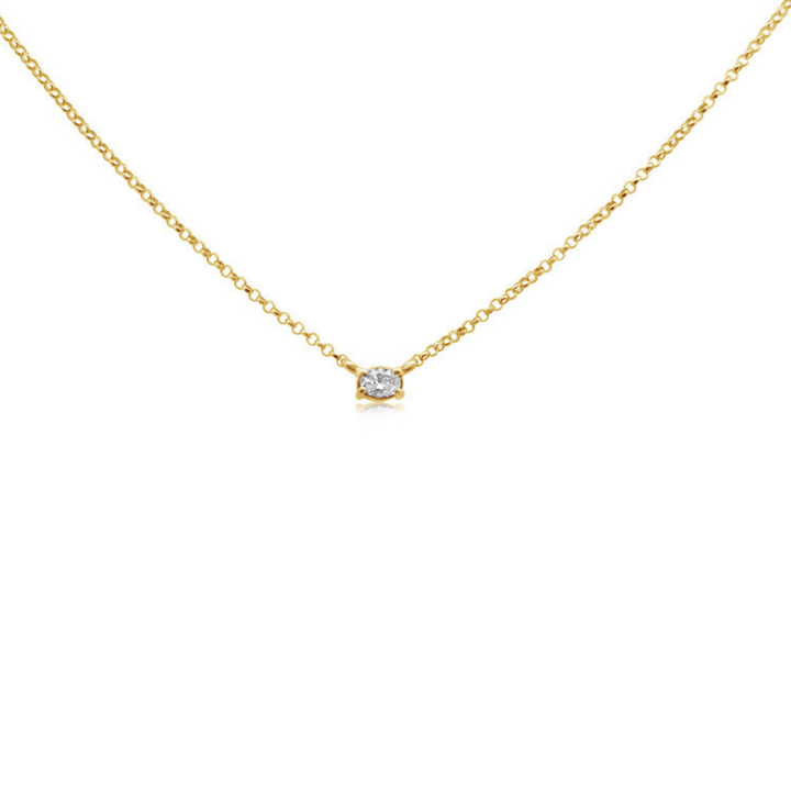 Lab Diamond Oval Necklace - okonii