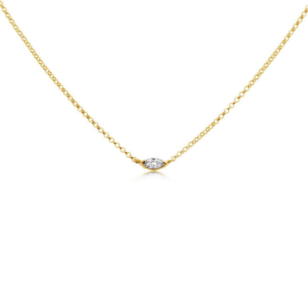 Lab Diamond Marquise Necklace - okonii