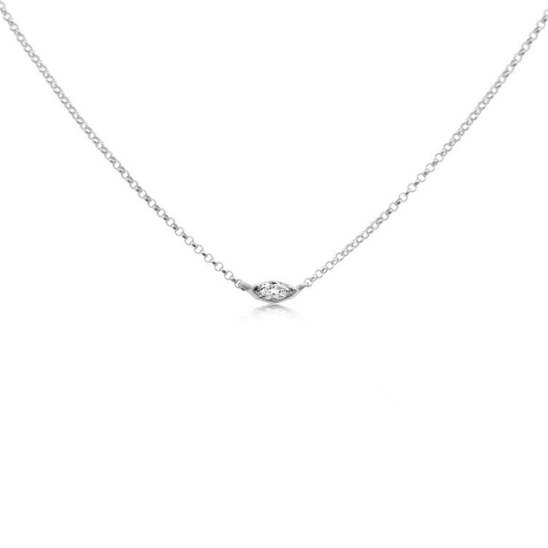 Lab Diamond Marquise Necklace - okonii