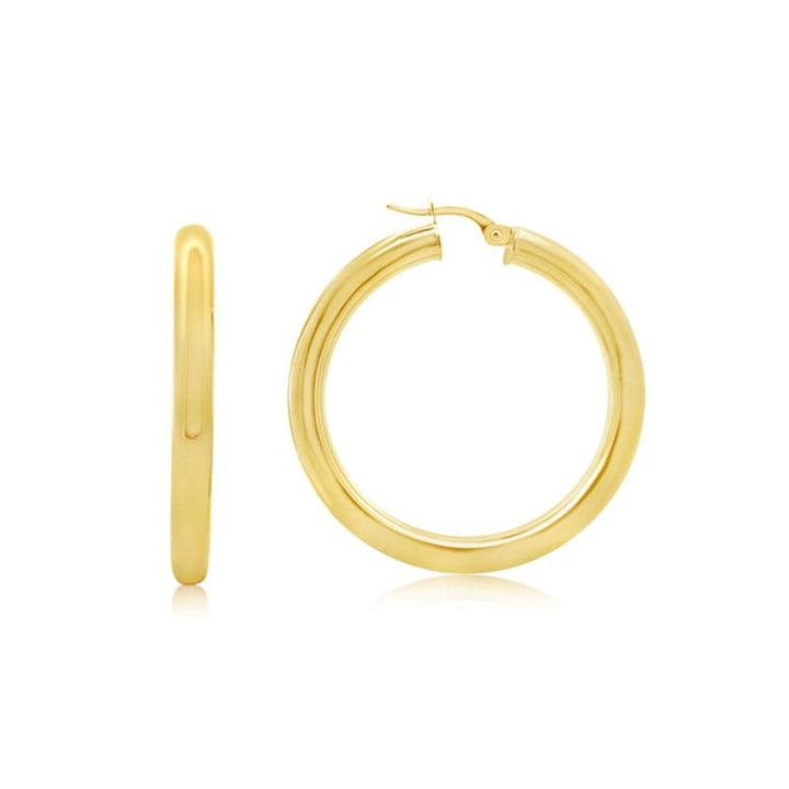 Large Gold Tube Hoop Earrings - okonii