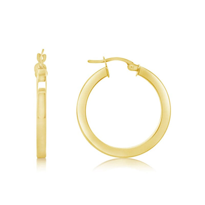 Gold Squared Hoop Earrings - okonii