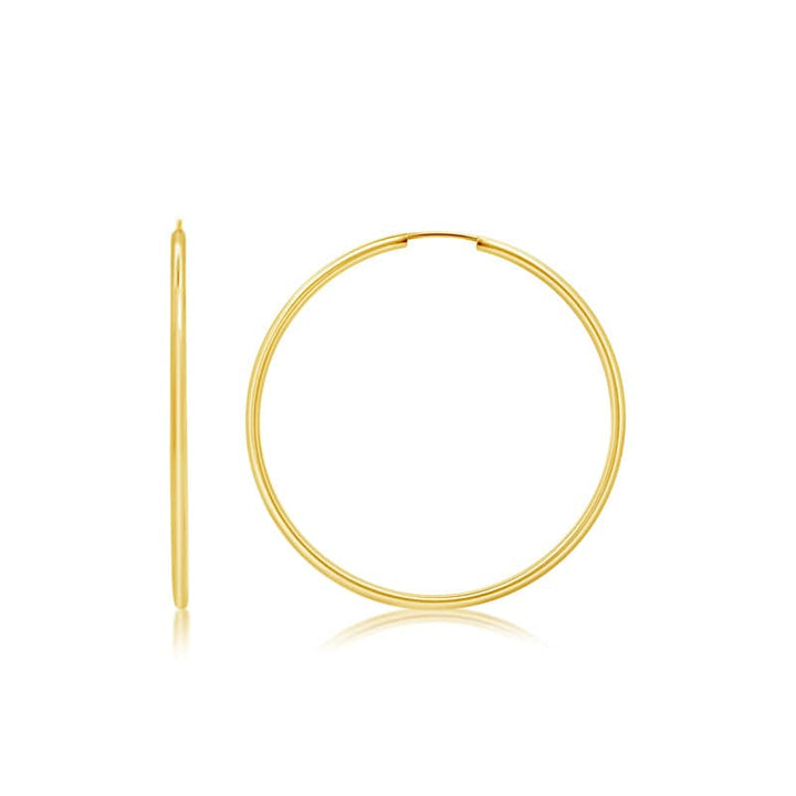 Medium Gold Endless Hoop Earrings - okonii