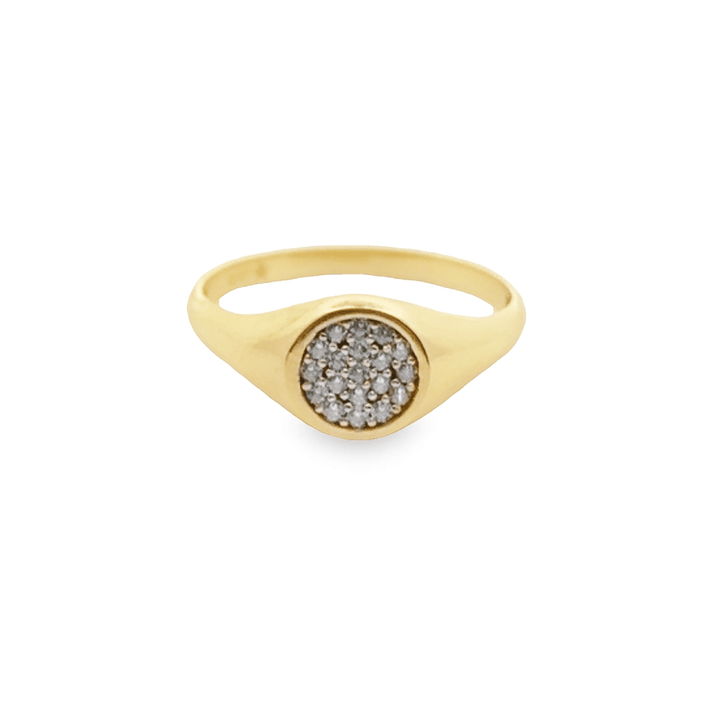 Gold Sparkle Signet Ring - okonii